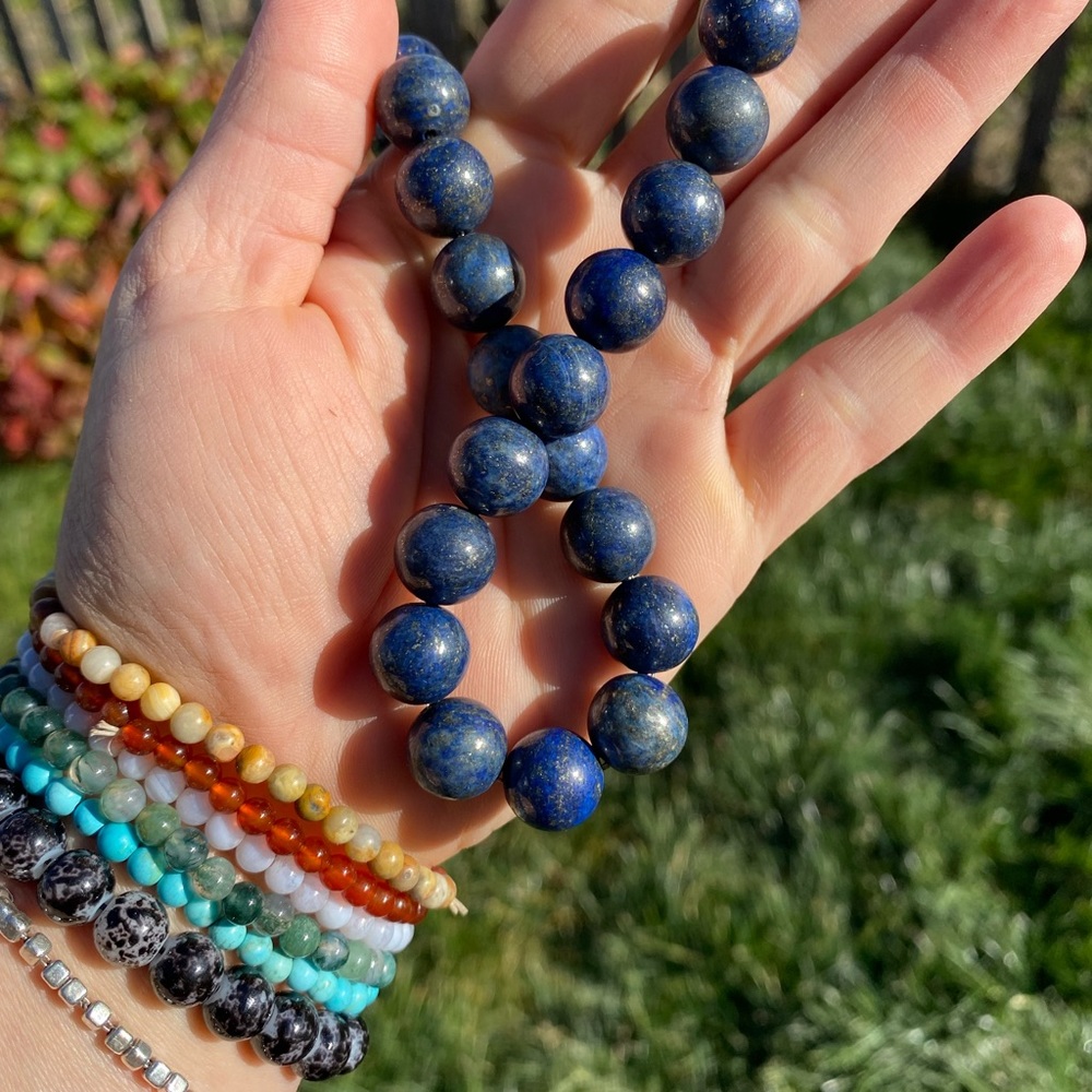 Genuine Lapis Lazuli Stone Choker Necklace